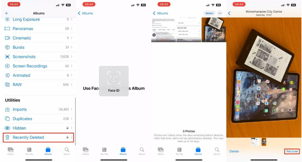 蓟州苹果14维修分享 iPhone14 上恢复已删除的照片 